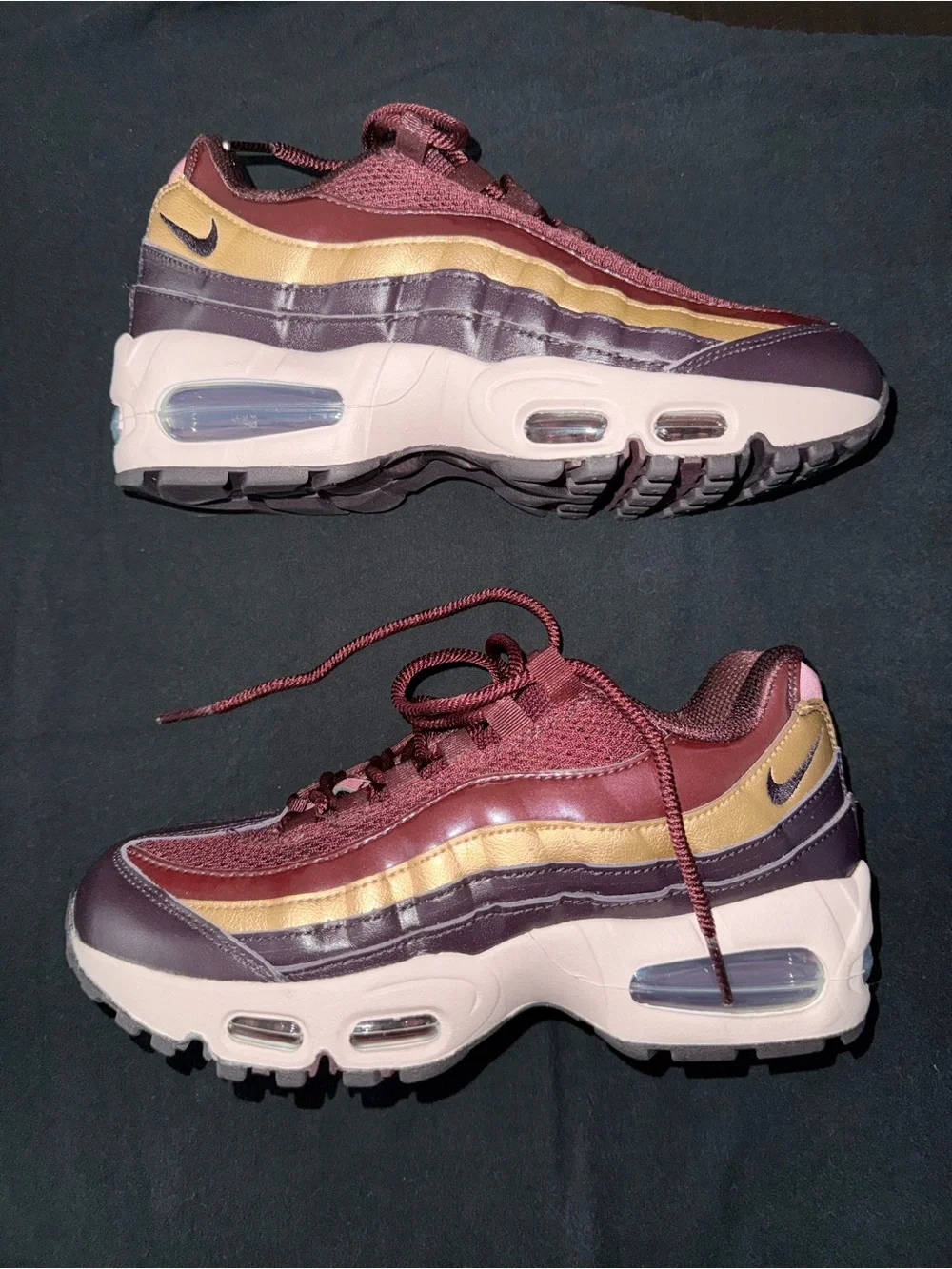 Nike Women’s Sneakers — Burgundy, Gold, Plum
